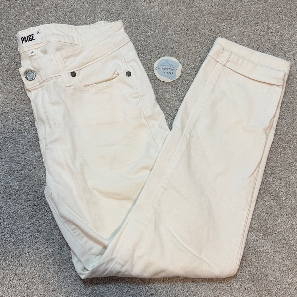 PAIGE Women's White Kylie Ankle & Cropped Jeans
